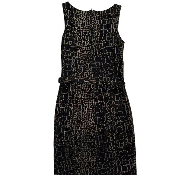 Cache Vintage Black and gold snake print dress with matching belt - Picture 3 of 6